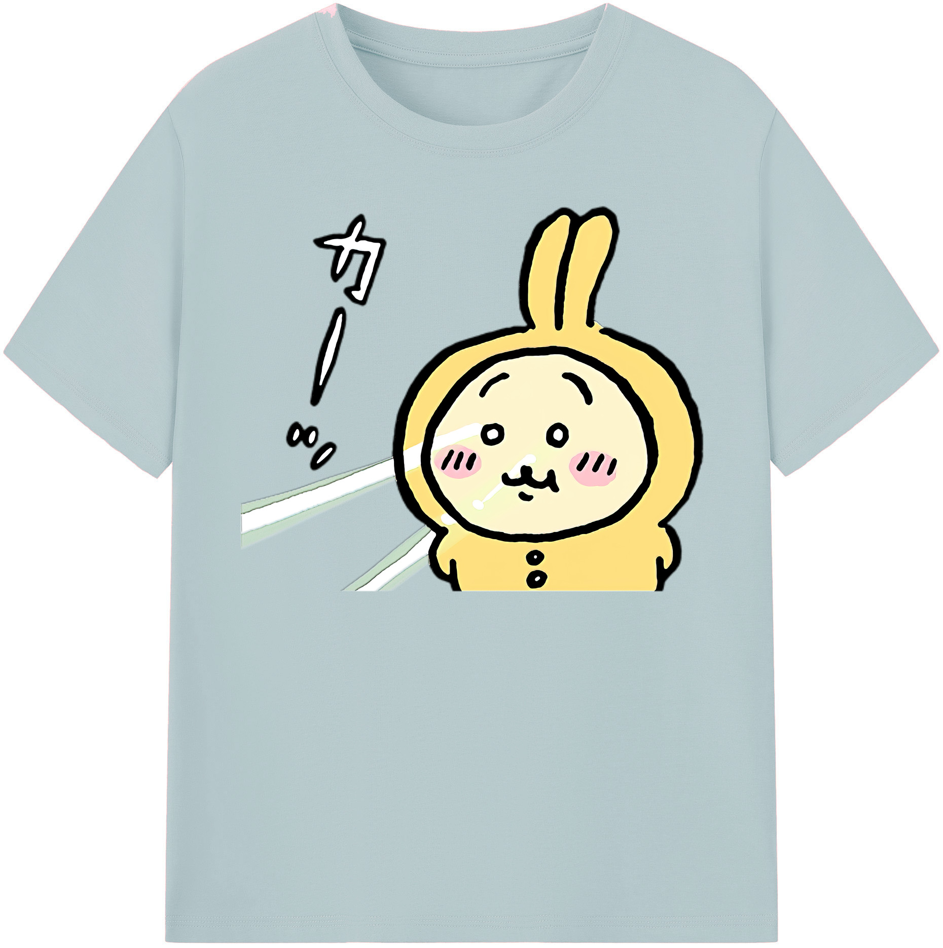 （画像用） ちいかわ うさぎ Chii-kawa usagi 綿100％半袖Tシャツ（フロントプリント）